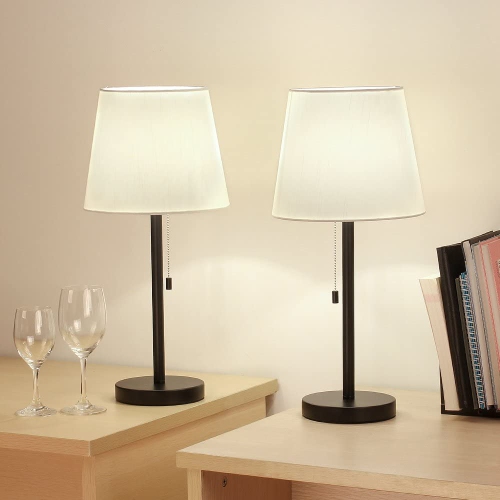 Set of 2 Modern Lamp Set Reading Bedside Night Stand Light Home Decoration