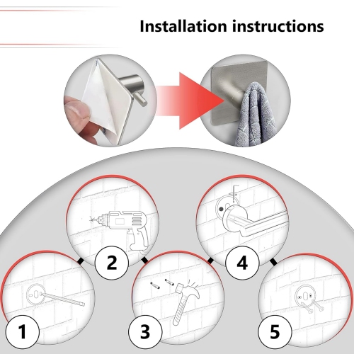 NIERBO 5 Pieces Brushed Nickel Bathroom Hardware Set Wall Mounted - Includes 16 Inch Towel Bar, Toilet Paper Holder, 3 Towel Hooks – SUS304 Stainless