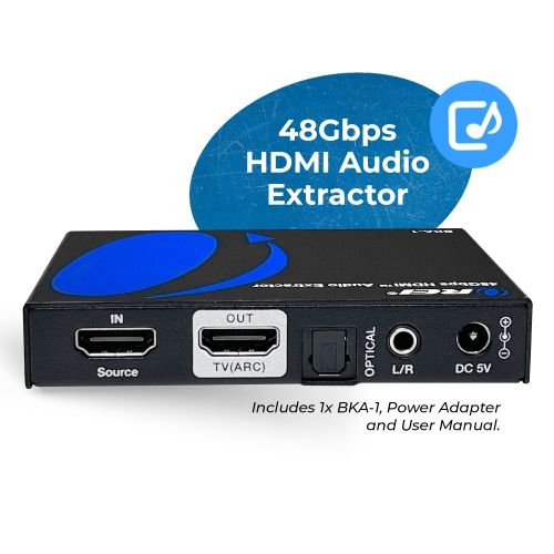 OREI 48Gbps 8K Audio Extractor With S/PDIF And L/R Output, Dolby Vision