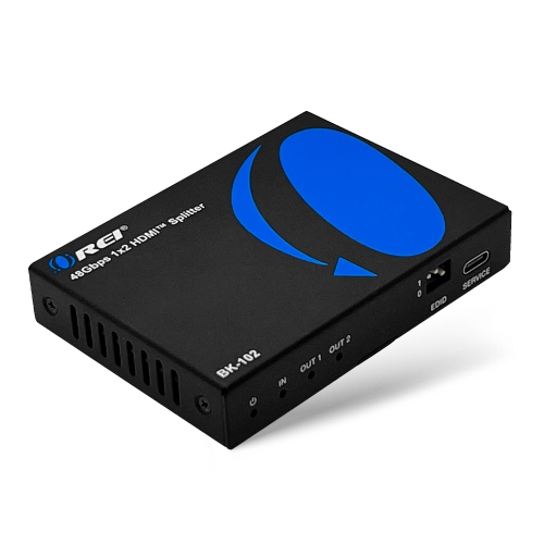 OREI 1x2 HDMI Splitter W/ Audio Out: 1-In 2-Out, UltraHD 8K, EDID