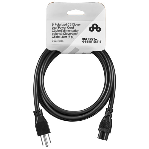 Best Buy Essentials 2m C5 Clover Leaf Power Cord (BE-HC5PC24-C) - Black