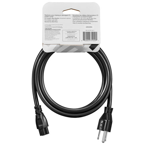 Best Buy Essentials 2m C5 Clover Leaf Power Cord (BE-HC5PC24-C) - Black
