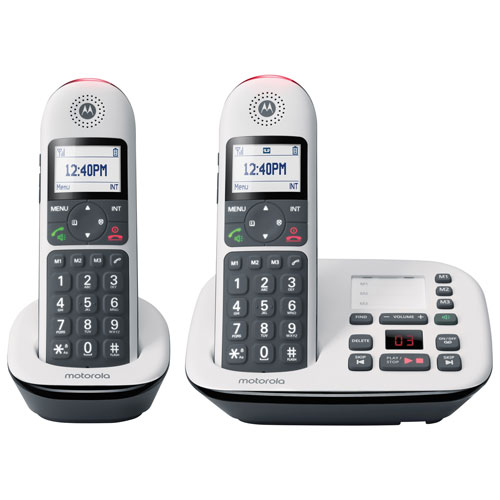 Téléphone sans fil à 2 combinés DECT 6.0 CD501 de Motorola - Blanc