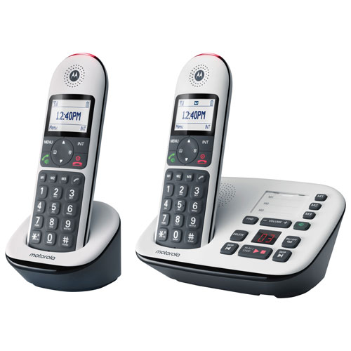 Téléphone sans fil à 2 combinés DECT 6.0 CD501 de Motorola - Blanc