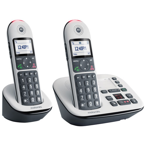 Téléphone sans fil à 2 combinés DECT 6.0 CD501 de Motorola - Blanc