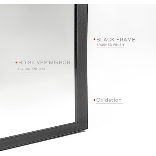 KOSSMAI 30"X 20" Arch Wall Mirror with Metal Frame for Living Room Bathroom Bed Room Entry - Black