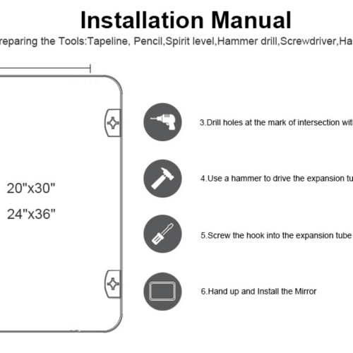 KOSSMAI 30"X 20" Arch Wall Mirror with Metal Frame for Living Room Bathroom Bed Room Entry - Black