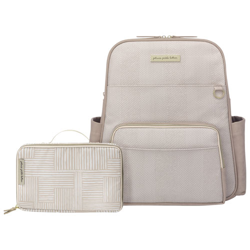 Petunia Picklebottom Sync Backpack Diaper Bag - Grey Matte Cable Stitch