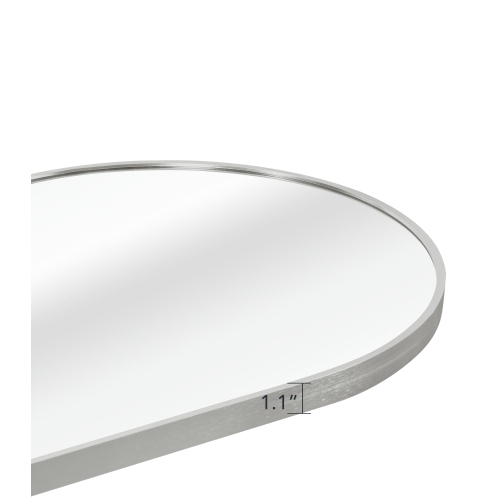 KOSSMAI 63"X20" Pill-Shaped Full Wall Mirror - Silver