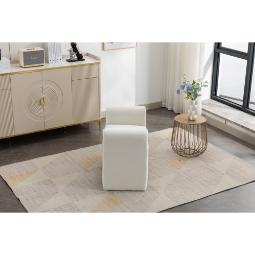 KOSSMAI 33" Velvet Fabric Bench Ottoman For Living Room Entry Bedroom - Ivory