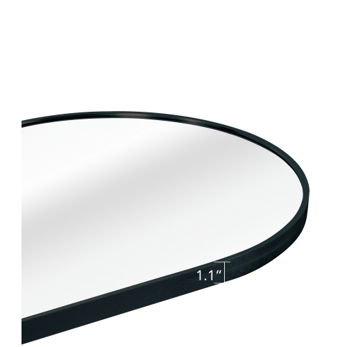 KOSSMAI 63"X20" Pill-Shaped Full Wall Mirror - Black