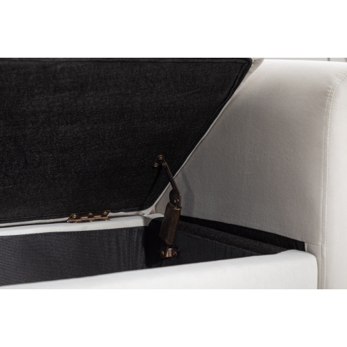 KOSSMAI 53" Velvet Fabric Storage Bench Ottoman For Living Room Entry Bedroom Light - Grey