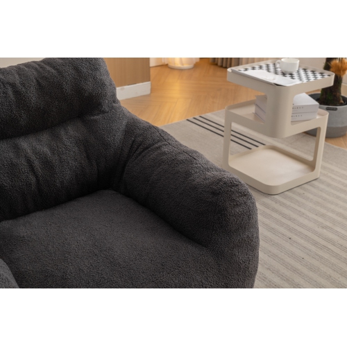 Fauteuil poire en tissu Teddy de KOSMAI avec mousse à mémoire pour le salon - Gris