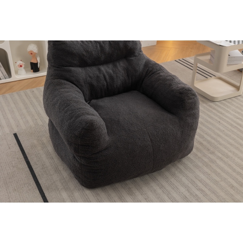 Fauteuil poire en tissu Teddy de KOSMAI avec mousse à mémoire pour le salon - Gris