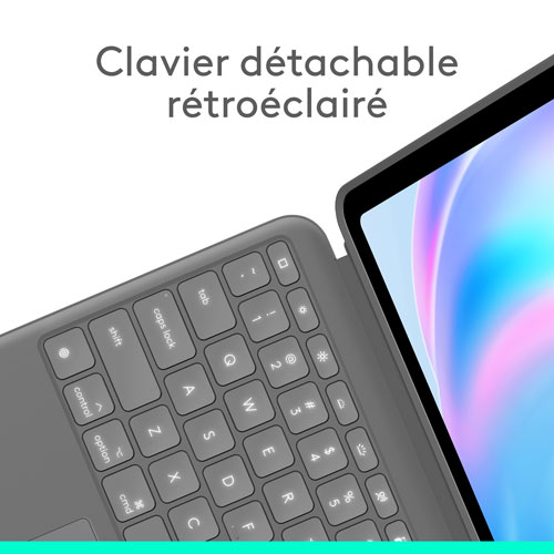 Étui-clavier Combo Touch de Logitech avec pavé pour iPad Air 13 po, iPad Air (5e gén.) - Gris Oxford - Anglais