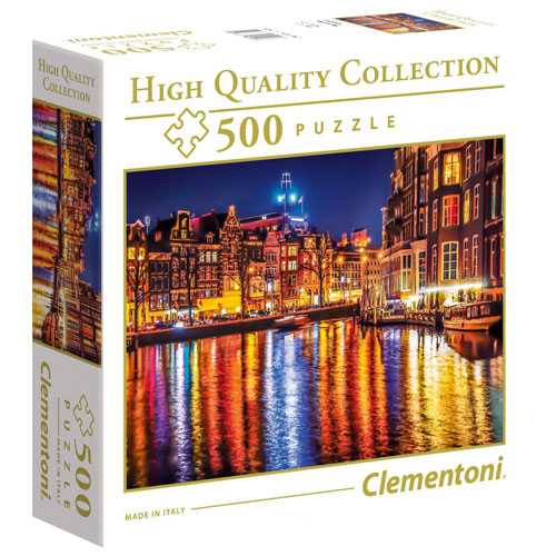 Clementoni - High Quality Collection : Casse-tête d'Amsterdam dans une boîte carrée - 500 morceaux