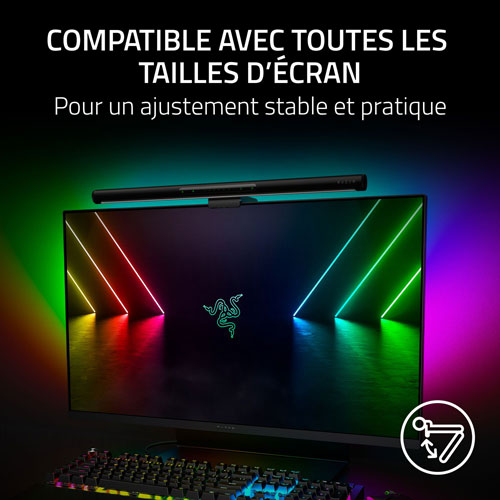 Razer Aether Ultra-Wide Natural Illumination 95 CRI Monitor Light Bar - Black