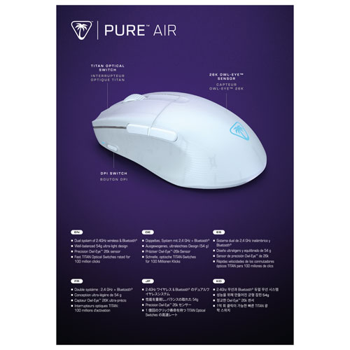 Souris de jeu de 8000 ppp Pure SEL de Turtle Beach - Blanc - Exclusivité de Best Buy