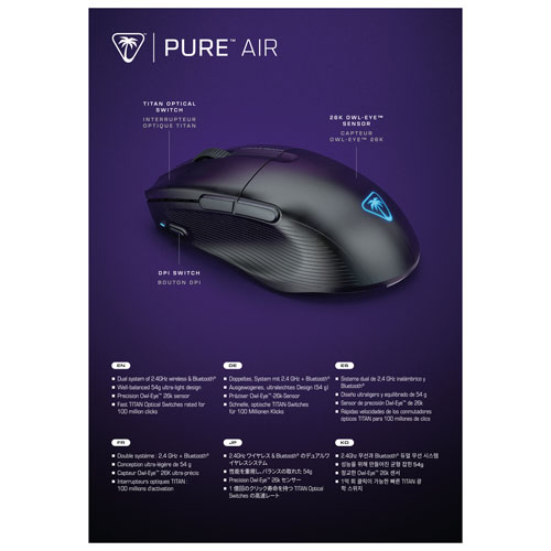 Souris de jeu de 8000 ppp Pure SEL de Turtle Beach - Noir - Exclusivité de Best Buy