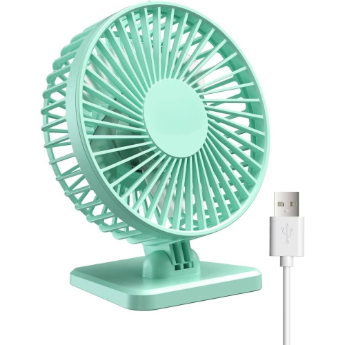 USB Desk Fan, Portable Quiet 3 Speeds Wind Desktop Personal Fan, Adjustment Mini Fan Table Fan for Better Cooling, Office Home Indoor Outdoor, Green