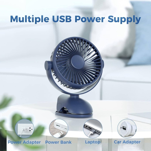 Fan for Baby Clip on Fan, Strong Airflow 3 Speeds, 3600mAh Rechargeable Battery Portable Small Fan, for Outdoor, Camping, Travel up to 12 Hours