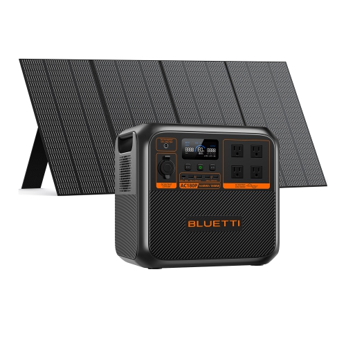 BLUETTI  Ac180P 1800W Portable Solar Generator 1440Wh Lifepo4 Power Station With Pv350 350W Solar Panel