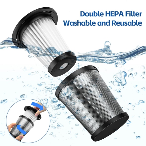 NIERBO Handheld Vacuum Cordless, Car Vacuum Portable Rechargeable 9500PA, with LED Light Multi Accessories Storage Bag, Silver