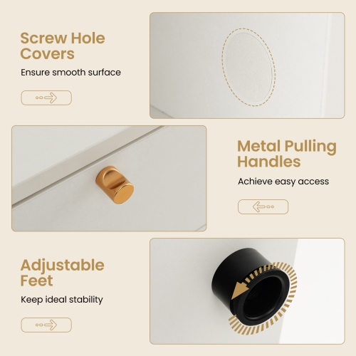 Costway Storage Cabinet with 2 Drawers 4 Cubes Adjustable Feet Floor Display Cabinet White