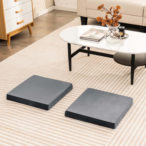 Costway 10 PCS Seat Cushions Gel Memory Foam Non-slip Bottom Dining Office 18"x18" Brown/Grey
