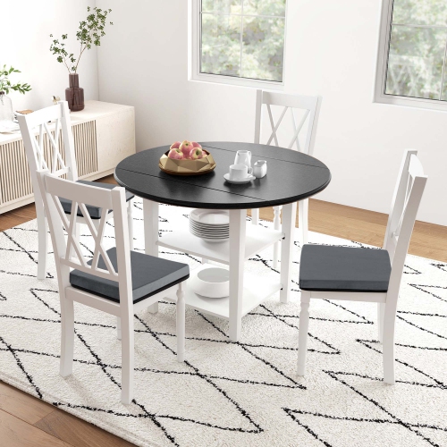 Costway 10 PCS Seat Cushions Gel Memory Foam Non-slip Bottom Dining Office 18"x18" Brown/Grey