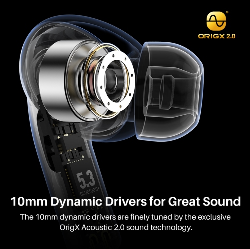 TOZO T20 Wireless Earbuds Bluetooth Headphones with LED Digital Display Built-in Mics Call Noise Cancelling -Green