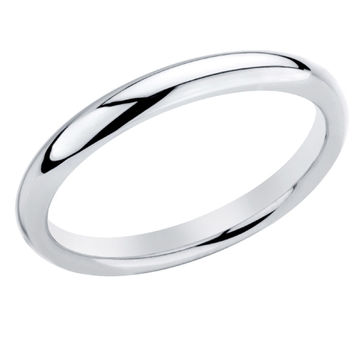 Ladies 14K White Gold 3mm Wedding Band Ring
