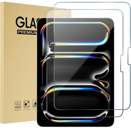 Image 1 de 7.. Paquet de 2 protecteurs d'écran en verre trempé pour iPad Pro de 13 po/iPad Air de 13 po (M2&nbsp;mm) 2024 - pellicule protectrice