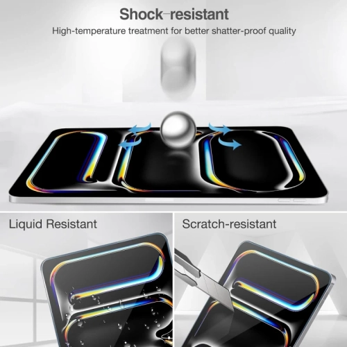 2 Pack Tempered Glass Screen Protector for iPad Pro 11-Inch 2024 - Film Guard for iPad Pro 11