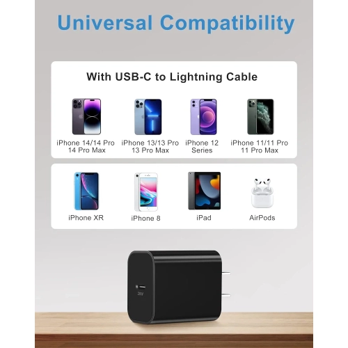 3-Pack 20W USB C Charger Block - Fast Charging USB-C Wall Charger Plug Brick Cube Power Adapter for iPhone 14/14 Pro/14 Pro Max/13/12/11/XS/XR/X,