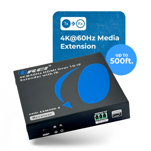 OREI 4K HDMI Extender Over Cat6/7 Cable Upto 500 Ft - - IR & RS-232