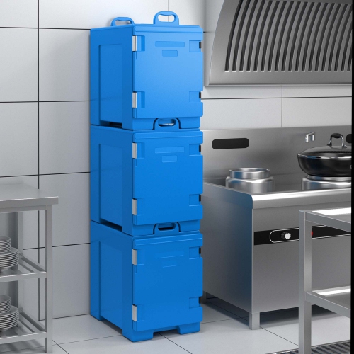 Costway 4 Pack End-Loading Insulated Food Pan Carrier Hot & Cold 5 Food Pan Capacity