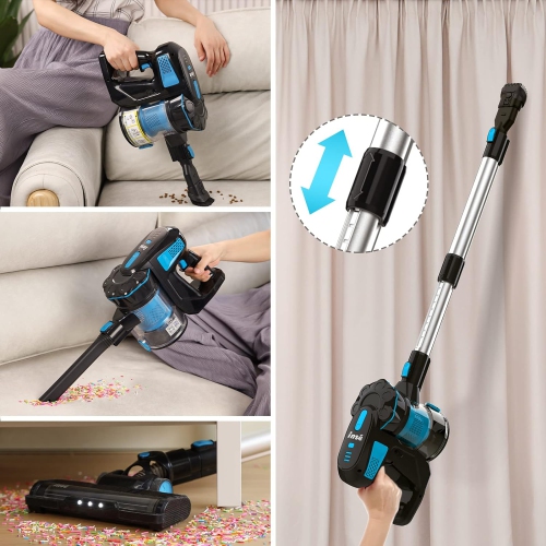 INSE V770 40Kpa Powerful Cordless Vacuum Cleaner with 2200mAh Battery 6-in-1 Rechargeable Battery up to 45mins Runtime Lightweight for Hardwood