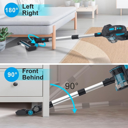 INSE V770 40Kpa Powerful Cordless Vacuum Cleaner with 2200mAh Battery 6-in-1 Rechargeable Battery up to 45mins Runtime Lightweight for Hardwood