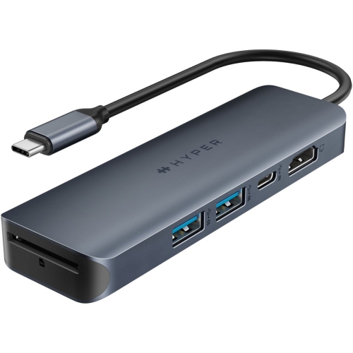 HyperDrive Next 6 Port USB C Hub for Mac, PC, Chromebook with 4K60Hz HDMI, 2 USB-A, USB C Hub 10Gbps, USB-C 10Gbps 100W Power Delivery, 312 MB/s SD