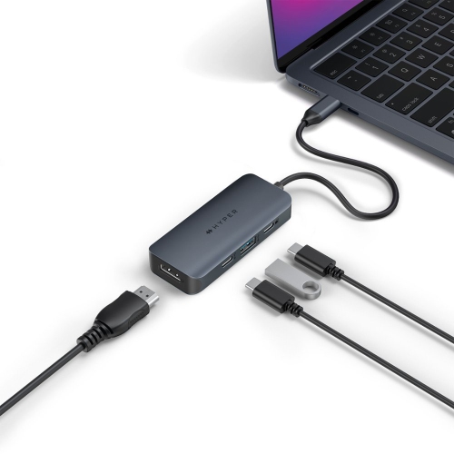 HyperDrive Next 6 Port USB C Hub for Mac, PC, Chromebook with 4K60Hz HDMI, 2 USB-A, USB C Hub 10Gbps, USB-C 10Gbps 100W Power Delivery, 312 MB/s SD