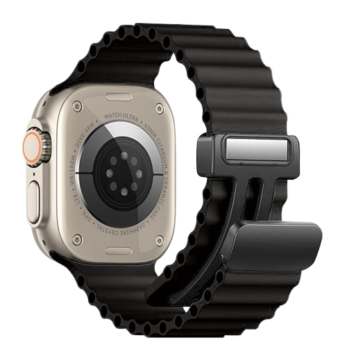 Bracelet ondulé océan en silicone à fermoir magnétique de Bandini pour Apple Watch Band Ultra 1, 2 et Series 11 10/9/8/7/6/5/4/3/2/1/SE -