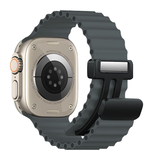 Bracelet en silicone ondulé océan à fermoir magnétique de Bandini pour Apple Watch Band Ultra 1, 2 et Series 11 10/9/8/7/6/5/4/3/2/1/SE -