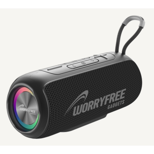 Wireless Portable Waterproof Bluetooth Speaker with RGB Lights- Red