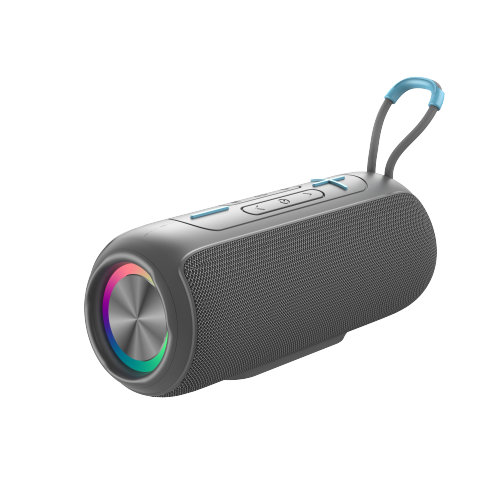 Wireless Portable Waterproof Bluetooth Speaker with RGB Lights- Gray