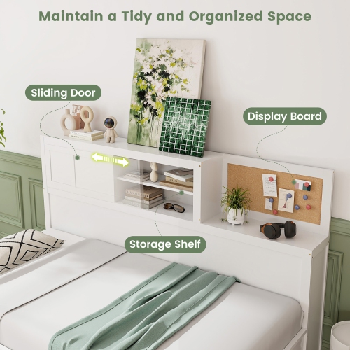 Gymax Twin Size Daybed w/ 3 Drawers Wooden Sofa Bed Frame w/ Storage Shelves