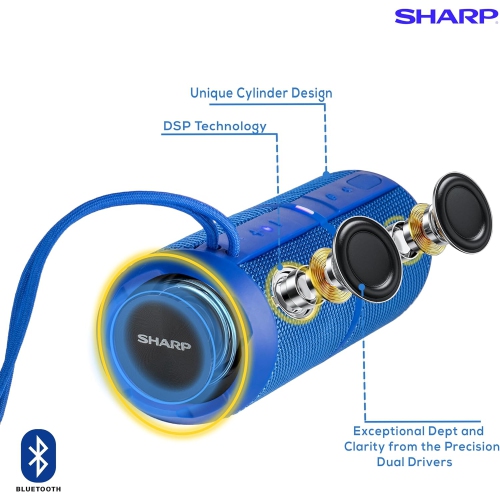 Sharp- Crystal Clear Series Waterproof Bluetooth Speaker