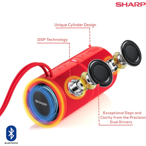 Sharp- Crystal Clear Series Waterproof Bluetooth Speaker
