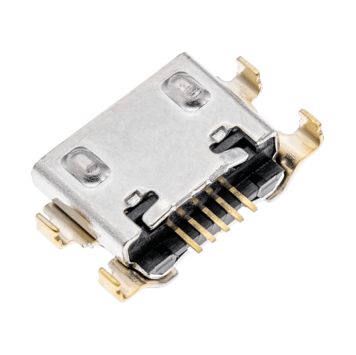 Replacement Charging port soldering required - 05 Pin - Micro B - 4 Anchor Points