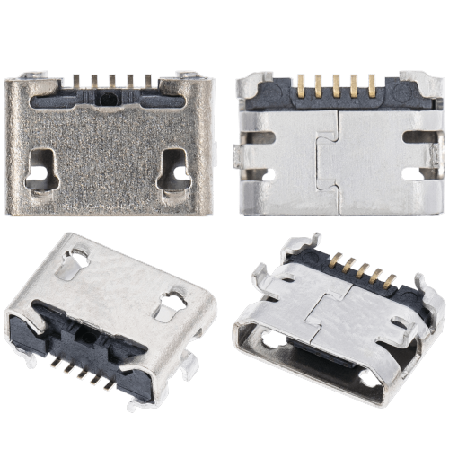 ESOURCE PARTS  Replacement Charging Port Soldering Required - 05 Pin - Micro B - 4 Anchor Points (C135)